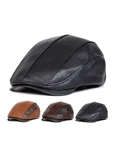 Unisex Crocodile Pattern Beret Hat, Adjustable Sun Protection Casual Cap for Spring & Fall, Outdoor Travel Beach Vacation