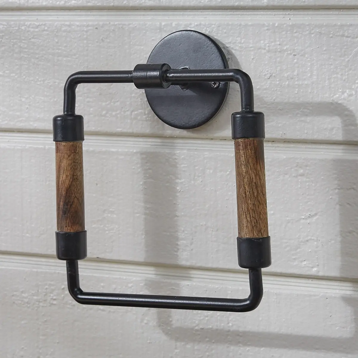 Wood & Iron Towel Ring