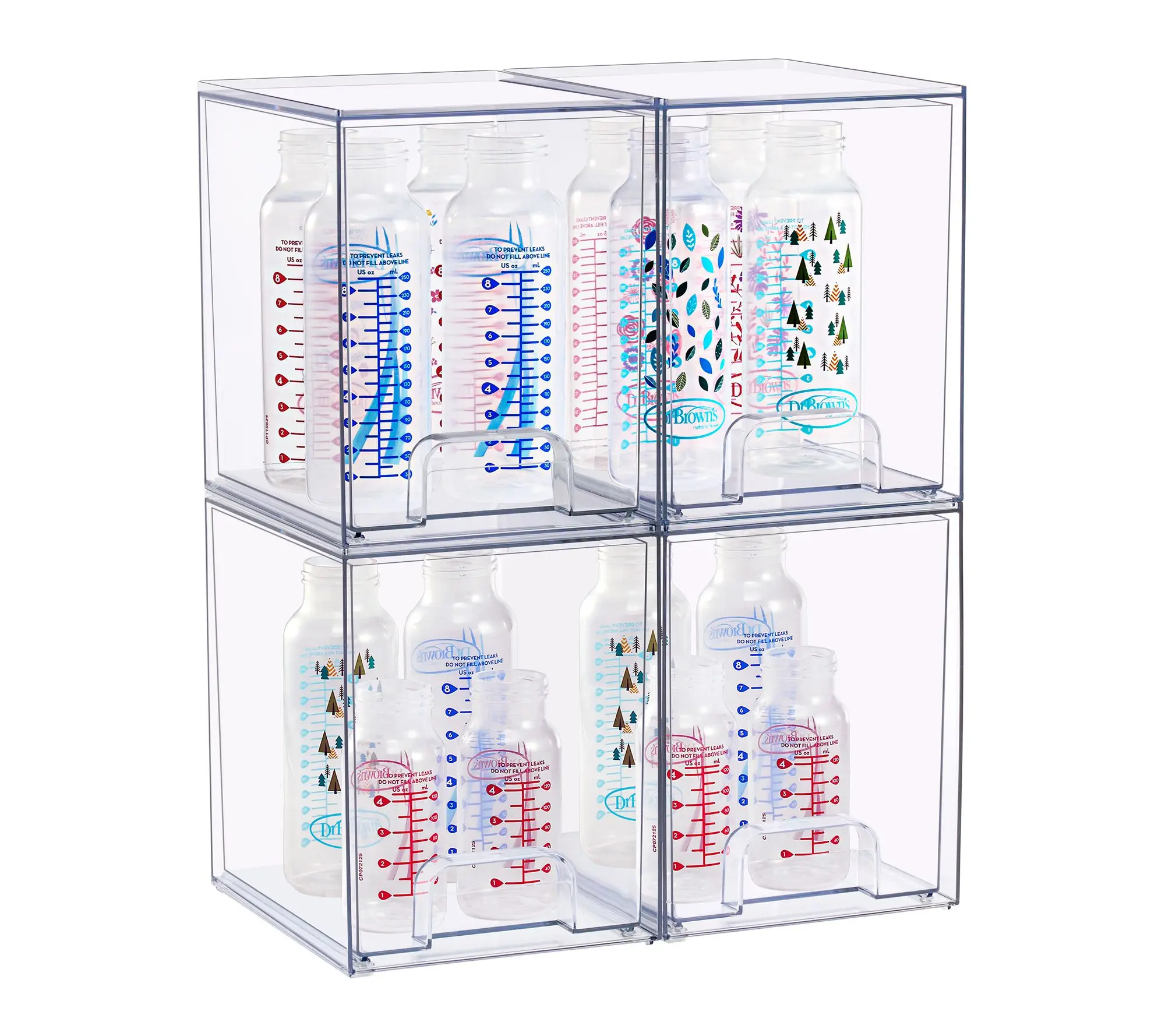 Sorbus Stackable Acrylic Storage Drawers Clear Tall - 4 Pack
