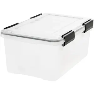 WEATHERPRO 19qt Airtight Plastic Storage Bin with Lid Seal Secure Latching Buckles for Organized Storage Solutions