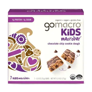 Gomacro, Macrobar Kids Chocolate Chip Cookie Dough Organic 7 Count, 6.3 Ounce