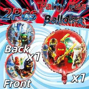 Party Balloons, Kids Birthday Party Decorations, Ninja Themed Balloons, 2Pcs Foil Balloons, Round Helium Balloons, Boys Party Supplies, Themed Party Balloons, Aluminum Foil Balloons, Party Decor Balloons, Kids Party Favors