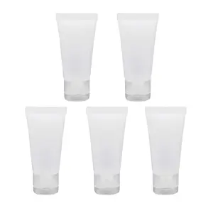 5Pcs 50ml/1.7oz Reusable Plastic Travel Lotion Bottle with Flip Lid, Empty Refillable Water Bottle for Daily Use, Durable and Eco-Friendly Packaging