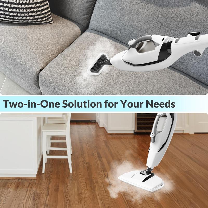 [Flash Sale] GLEEHILL 10-in-1 Steam Mop & Handheld Steamer, 1550W, 8m Cord, Steam Mop for Hardwood Floors, Washable Pad, Multi-Functional Accessory for Floors, Carpets, Tile, Grout & Glass, Chemical-Free