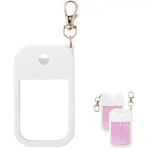 Hand Sanitizer Spray Case For Touchland,Silicone Case With Keychain For Power Mist,Glow Mist 1 fl oz(White),Travel Size