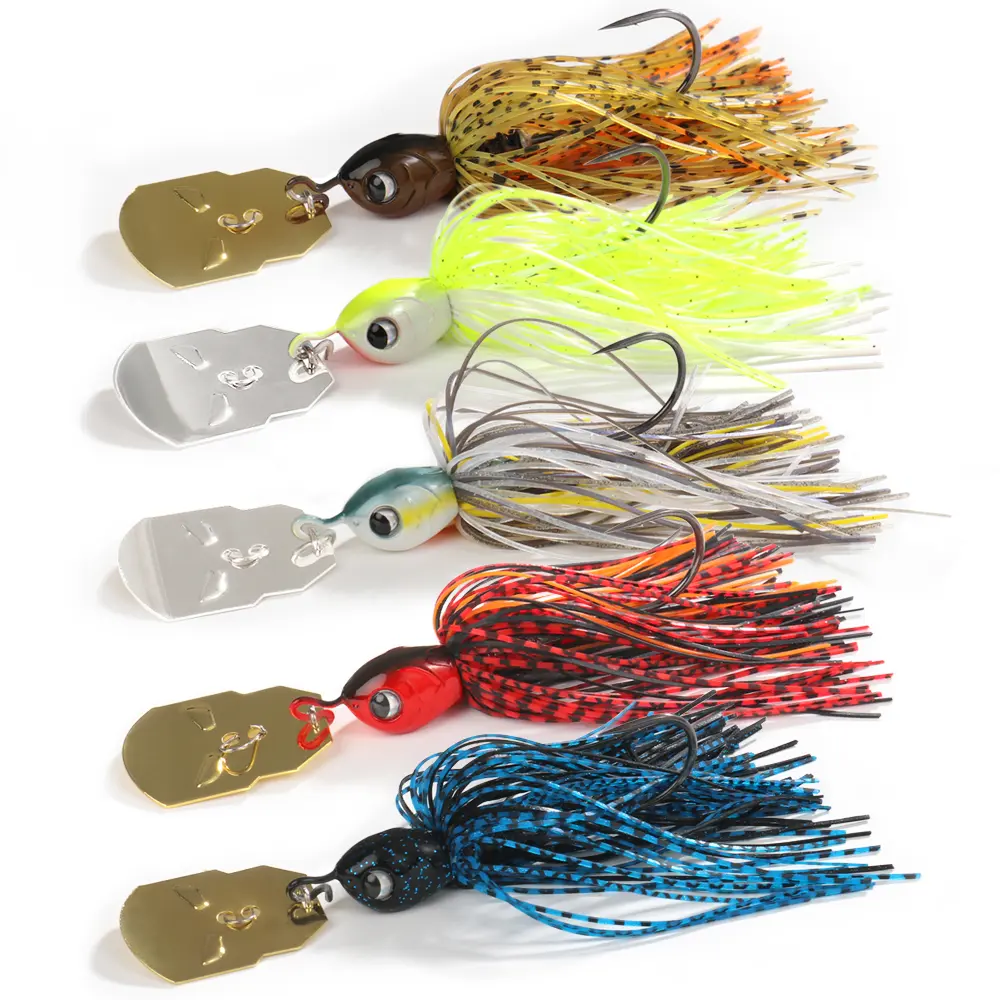 GoBait 5-Pack Metal Blade Chatter Bait Artificial Lures - 5/8 oz & 3/4 oz High-Frequency Vibration Lipless Crankbaits for Bass & Pike, Vertical Jigging, Year-Round Freshwater Fishing, 0.18 lb, Lead Alloy, Assorted, Angling Supplies, Blade Shape, High-Vibe