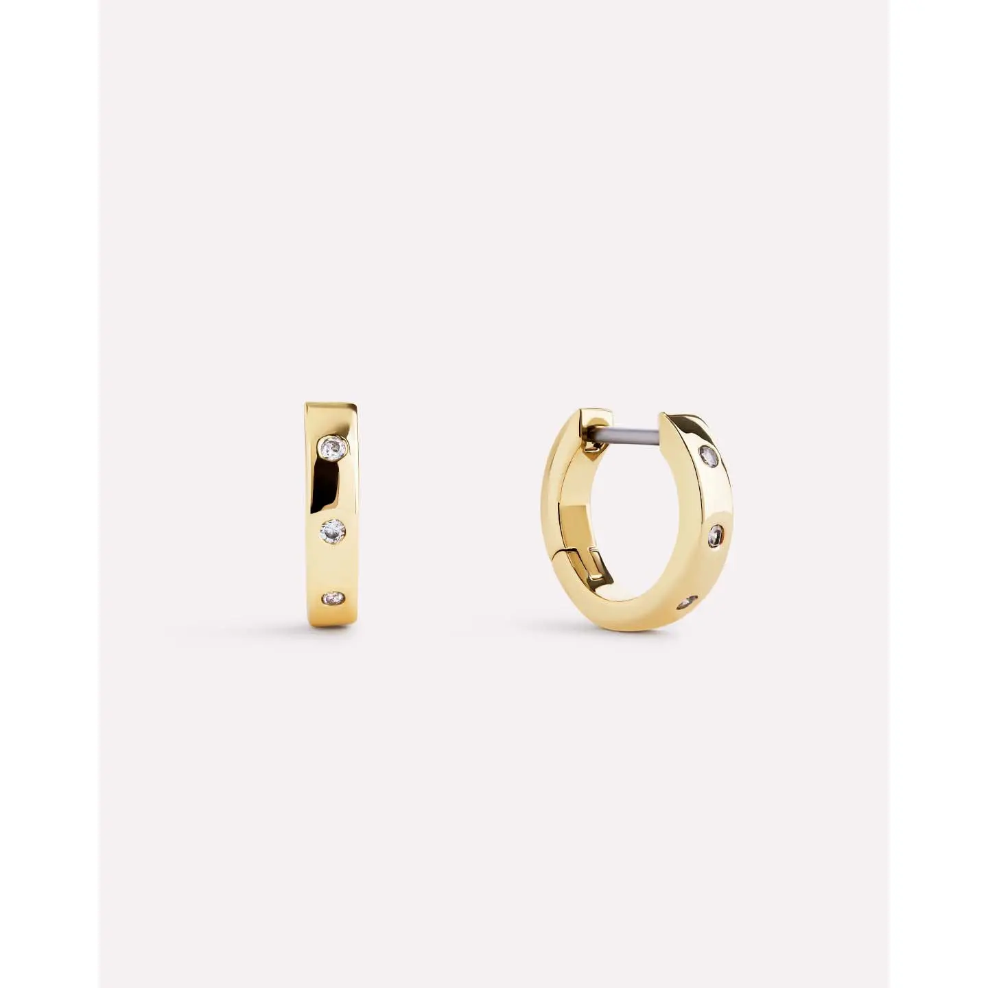 Gold Hoop Earrings - Selena Huggie Hoops