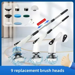 All-in-1 Electric Scrubber with 9 Replaceable Brush Heads, Rechargeable Handheld Cleaner for Home & Car Deep Cleaning