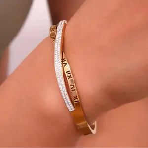 Roman Numeral Sparkle Bangle