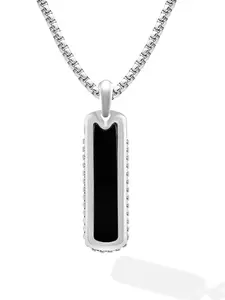 RTZN Black Onyx Column Pendant Necklace For Men