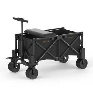NAVEE 4X Electric Wagon Cart with Remote Control and Seat, 3000 W Motor, Dynamic Load 770 lbs/Static 1323 lbs, All-Terrain Heavy Duty Compact Utility Cart for Shopping, Garden, Camping, Outdoor Use