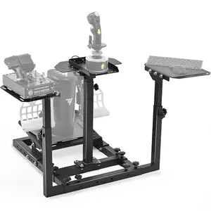 Supllueer Flight Sim Stand with 3 Multiple Shift Lever Panels fit for Logitech,Thrustmaster, G27 G29 X52 X56, Flight Simulator Cockpit Racing Wheel Stand without Wheel Pedal Shifter Seat