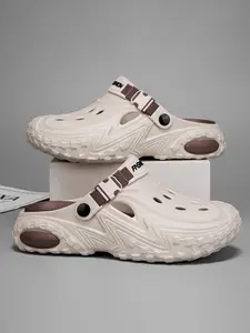 Men's Colorblock Clogs, Hollow Out Clogs, Casual Comfortable Breathable Clogs, Lightweight Outdoor Beach Slippers, Foot Arch Support Hole Shoes, Shoes for Men, Boy