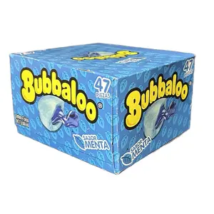 Bubbaloo Menta Gum Mint Flavor - 47 Pieces Chewing Gum Snack Bubblegum mexican candy dulces sour gummy Sweet Bonbon bubble center