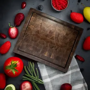 Black Walnut End Grain Cutting Board 15 1/2n x 12in x 1 1/2in