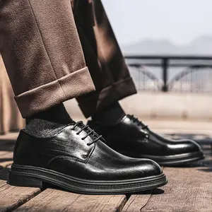 UYCEKK Men's Plus Size Height Increasing Shoes - Lift s with Upper & Rubber Sole, Low-Top Lace-Up Wedding Business Casual Wear, Instant Height for Shorter Men (Discreet Lift Technology)
