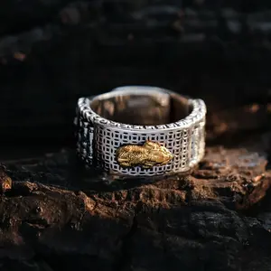 Seiyang Feng Shui Ring 925 Stering Silver Pixiu Mantra Ring Protection Wealth Adjustable Rings。