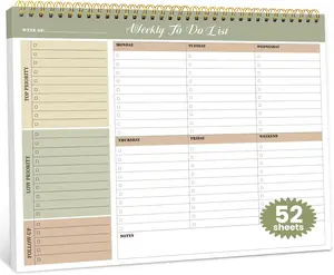 “Weekly To-Do List Notepad – 52 Undated Sheets, 8.5×11 in Weekly Planner for Office Desk Accessories & Supplies, Forest Shades”
