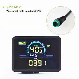 P5c 5pin Electric Bicycle Color LCD Display Instrument Waterproof Controller Connection, Compatible Only with Uart 2 Protocol