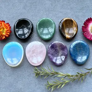 Natural Crystal Stone Thumb Stone Thumb Press Stone Shape Massage Scrapping Plate Worry Stone Water Drop Shape