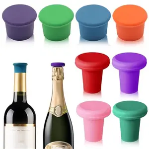 8 PCS MultiColor Silicone Wine Stoppers, Reusable Sparkling & Champagne Corks, Sealed Beverages Beer Bottle Caps, Keeps Wine Fresh