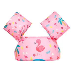 Cartoon Flamingo Pattern Swimming Float, 1 Set Swimming Arm Float with Life Jacket Vest, Swimming Accessories for Kids, Swimming Supplies