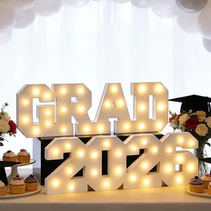 2026 Graduation Decorations- Light Up Letters "GRAD 2026" Class of 2026 Graduation Decorations Sign-Ornaments for Class of 2026 Preschool High School College Table Centerpieces Supplies