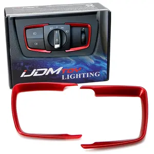 iJDMTOY 2pc Red Light Switch Surrounding Decorative Trims For BMW 2 3 4 Series X5 X6 (F22 F30 F31 F32 F33 F15 F16)