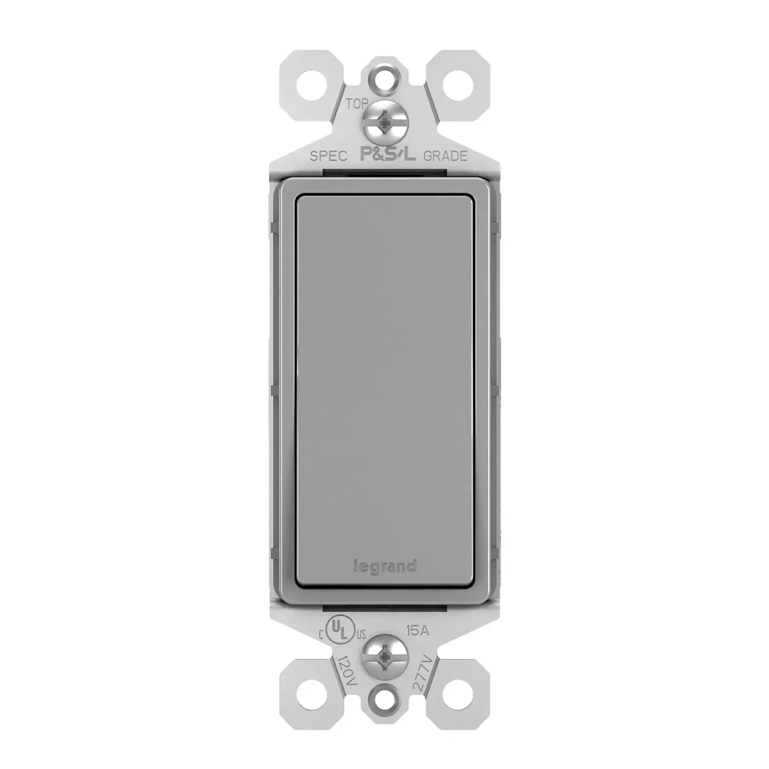 Legrand TM870GRY radiant Single-Pole Rocker Light Switch, 15A, Gray