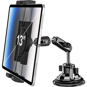 Heavy Duty  Tablet Mount Holder - [Metal Arm] Dashboard Windshield Suction Cup Tablet Holder for / Mount, for 4.7-13" Tablets Like iPad Pro Air, Mini, Galaxy Tab, Z Fold, Fire HD,