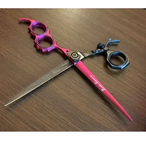 Multi-Purpose Hairdresser Scissors – Extra Sharp Stainless Steel Shears for Hair Cutting Pink and Black