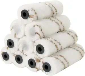 10-Pack 4" Microfiber Paint Roller Covers, 10mm Nap, Mini Rollers for Paint & Stains