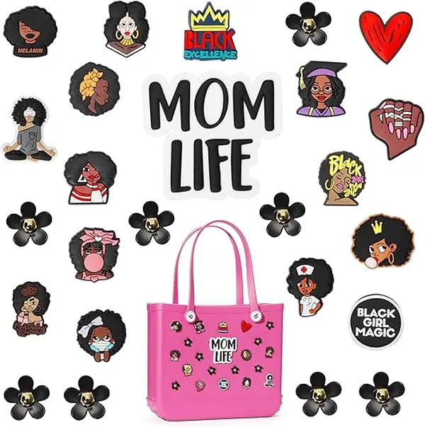 Sparkling Rhinestone Charms for Beach Totes, Cute Bear Butterfly Floral Pearl Accents for Silicone Handbags, Decorative Chain Add-Ons for Summer Carry Bags