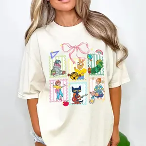 Chidren Books Characters Back To School Coquette Shirt, I Still Read Childrens Books T-shirt, Teacher Library Book Club Kindergarten Tee, Womenswear Top