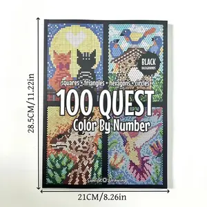 50-100 Quest Numbered Color by Number, All Age Coloring Book, Art Craft Supplies,  Painting Paper, Drawing & Coloring Activity Book, Valentine's Day gift