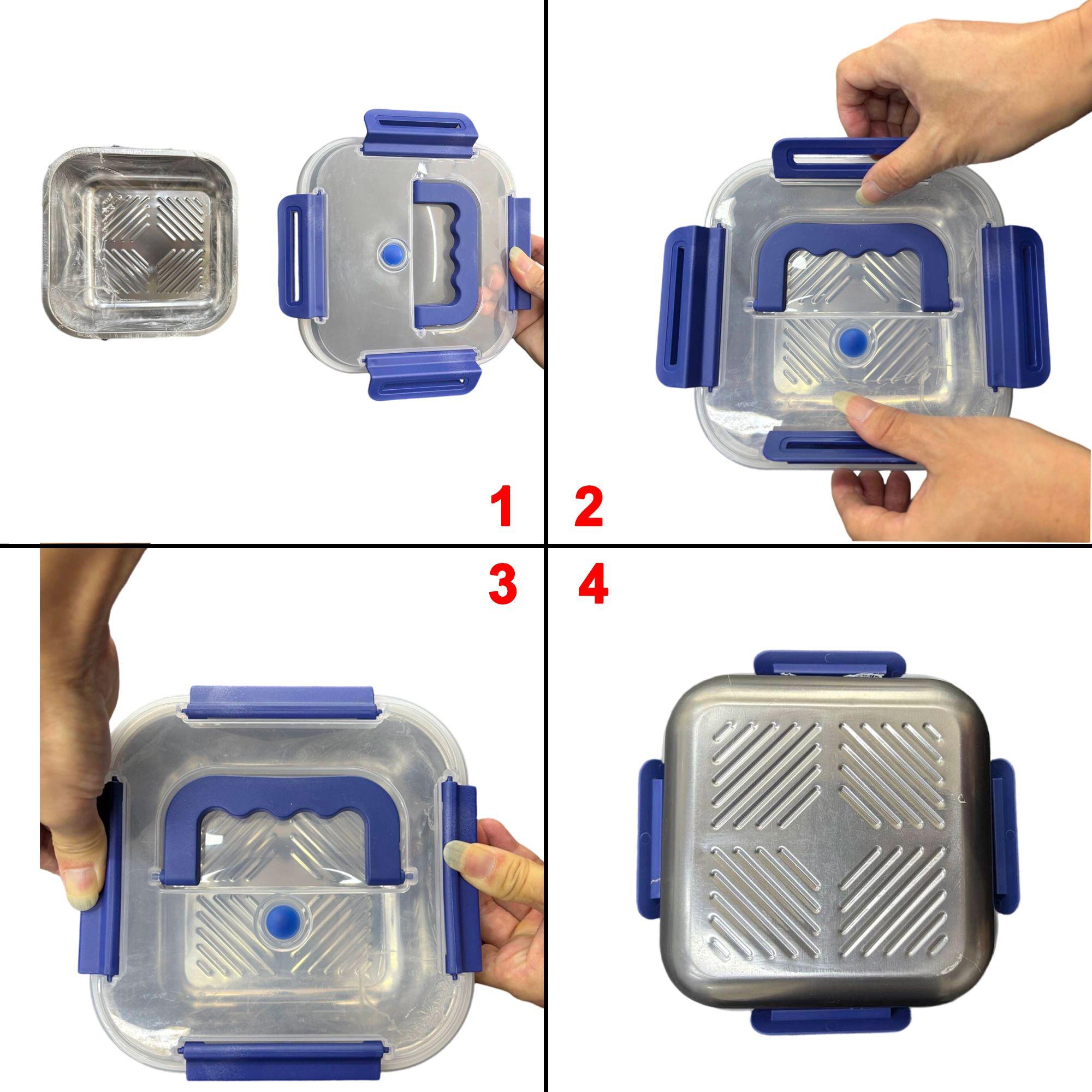 Yakimoto 2/4/6/8/10 PCS Extra-Large Stainless Steel Food Storage Containers With Blue Lids - Deep Design, Airtight Seal, Perfect For Refrigerator Organization, Meal Prep, Lunch Boxes & Kitchen Pantry