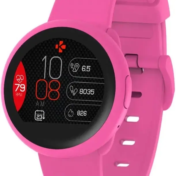 MyKronoz ZeRound3 Lite Smartwatch with Full Round AMOLED Touchscreen - (PINK)