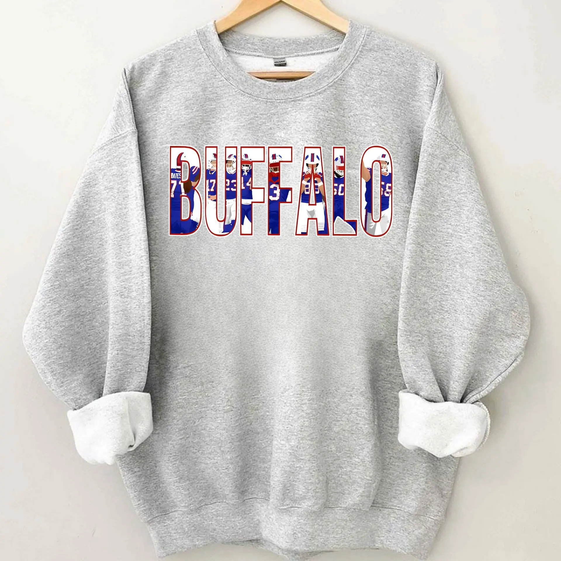 Buffalo Football Vintage Sweatshirt, Buffalo Football Fan Apparel Long Sleeve Streetwear