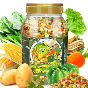 24Oz Mixed Ramen Toppings Dehydrated Soup, 680g All Natural Vegetable, 9 Freeze Dried Veggies for Noodles, Soups, Camping, and Emergency Food, Dry Vegetable Flakes, No Additives