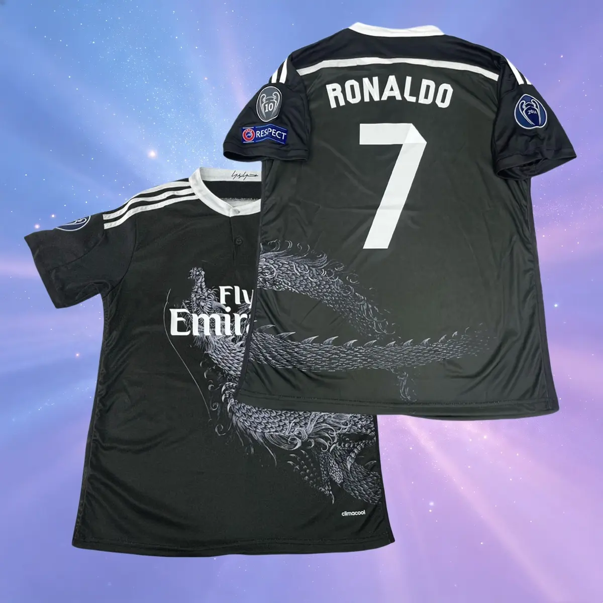 17 18 Away Soccer Jersey 7# Ronaldo Long Sleeve Jersey Fans Version Home White