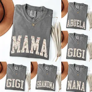 Comfort Colors Custom Mama Pepper T-Shirt | Personalized Family Gift |  Floral Custom Year Mama Shirt,New Mom T-shirt,Pregnancy Announcement