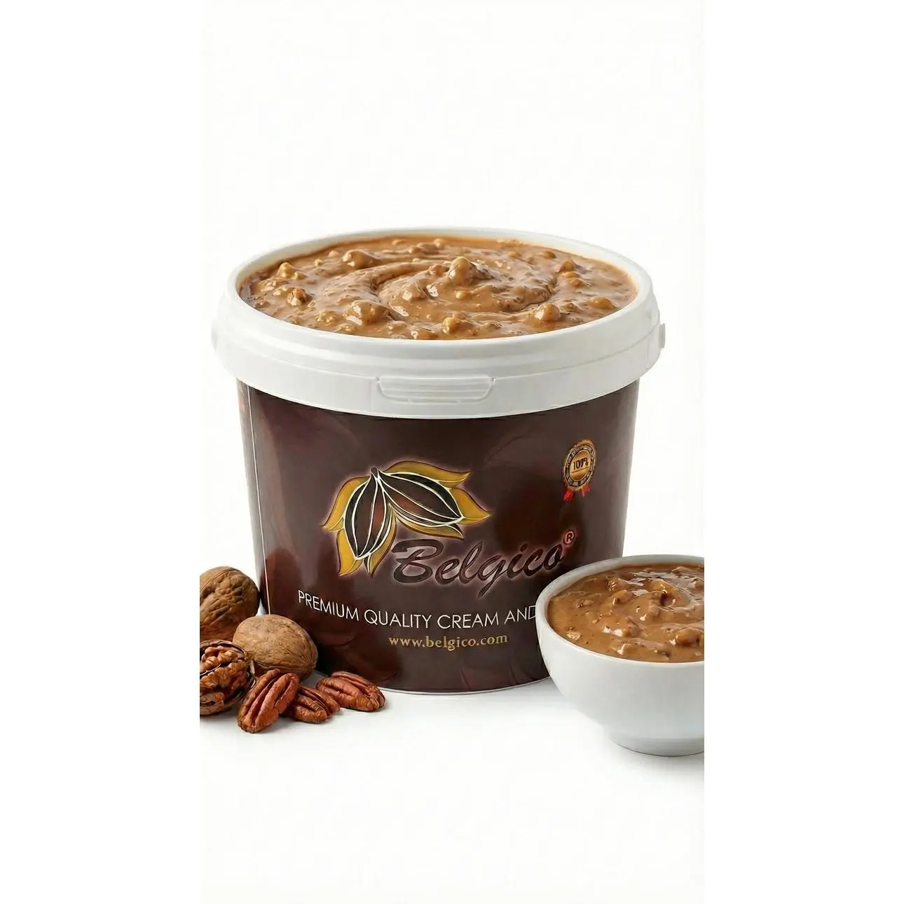 Recommended	Belgico Belgian Pecan Praline Crunch Sauce 5.5 lb – Ice Cream Topping, Pastry Filling & Cheesecake Drizzle for Bakeries