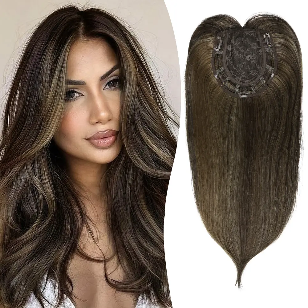 Synthetic Hair Topper with Bangs 18 Inch Layered Toppers for  display picture 2