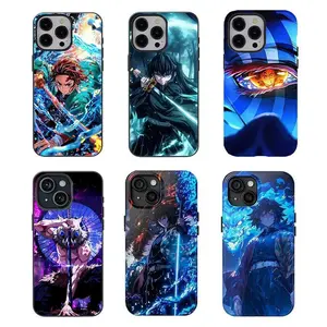 Demon Slayer Phone Case, TPU Dual Layer Tough Shockproof Protective Cover, Stylish Otaku Gift for Anime Lovers, Compatible with iPhone 11-17 Pro Max/Plus and Samsung Galaxy S23-25, Demon Slayer Fan Merch