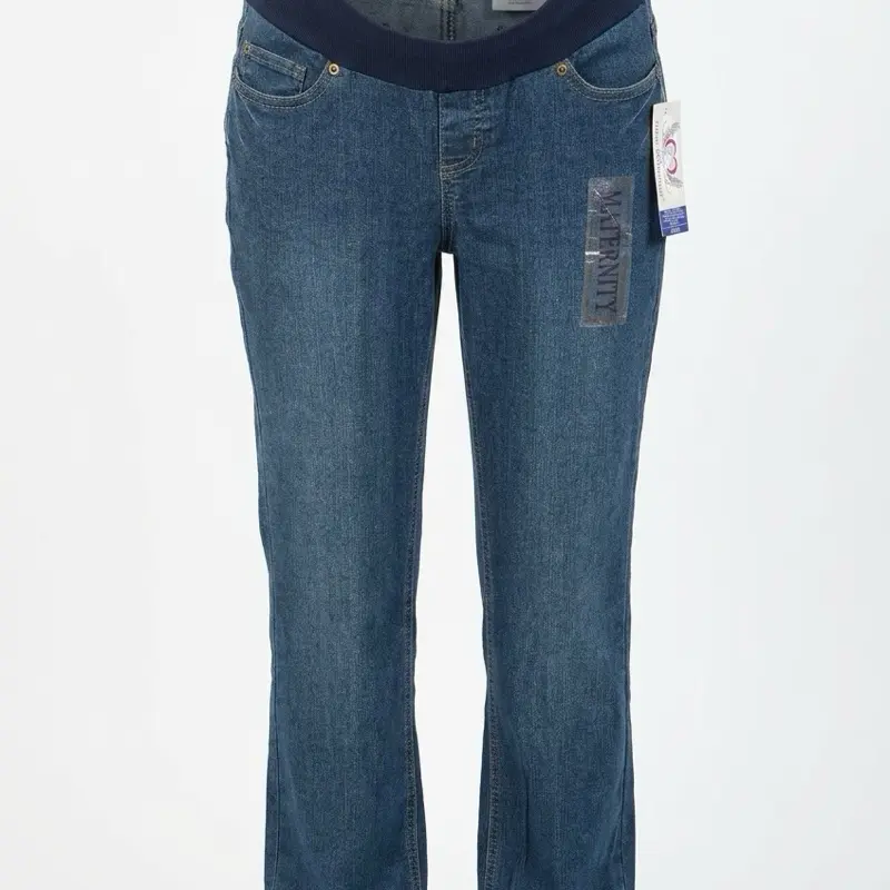 These are Planet Motherhood maternity jeans in a blue wash. Size 4 inseam 10 inches long and  16 inches wide
