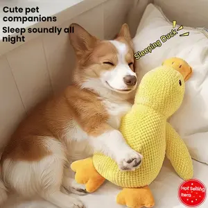 Cute Pet Companion Plush Toy, Sound Emitting Duck Dog Interactive Chew Toy, Durable Bite Resistant Pet Toy for Dogs