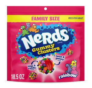 NERDS Gummy Clusters, Candy, Rainbow, Crunchy and Gummy, 18.5 oz