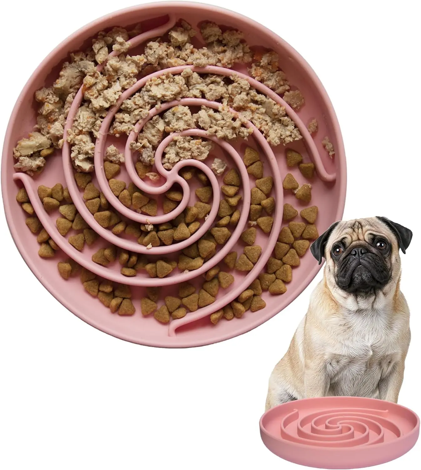 Slow Feeder  Bowls, Dishwasher Microwave Safe  Puppy Puzzle Bowl with Non-Slip Design for Eating ( )