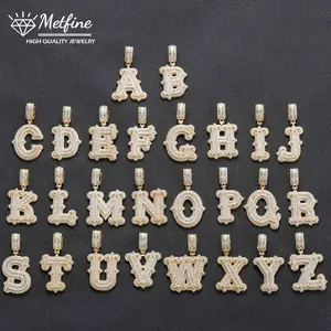 Micro-inlaid Zircon Necklace 6 English Letter with 24in Chain Iced Out HipHop Anniversary Birthday Gift