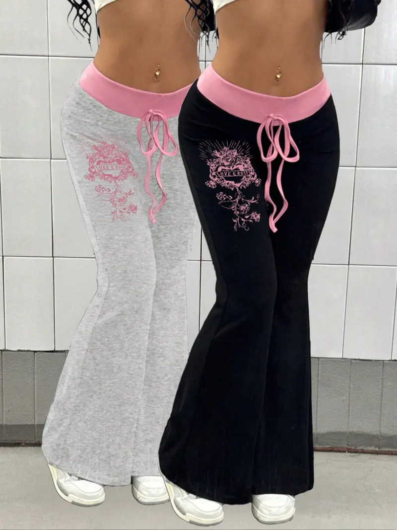 00s【wjk】archive flare pants/y2k mode◎ Amazon.com: Y2K Contrast Flare Pants Women Casual Leggings Vintage